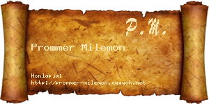 Prommer Milemon névjegykártya